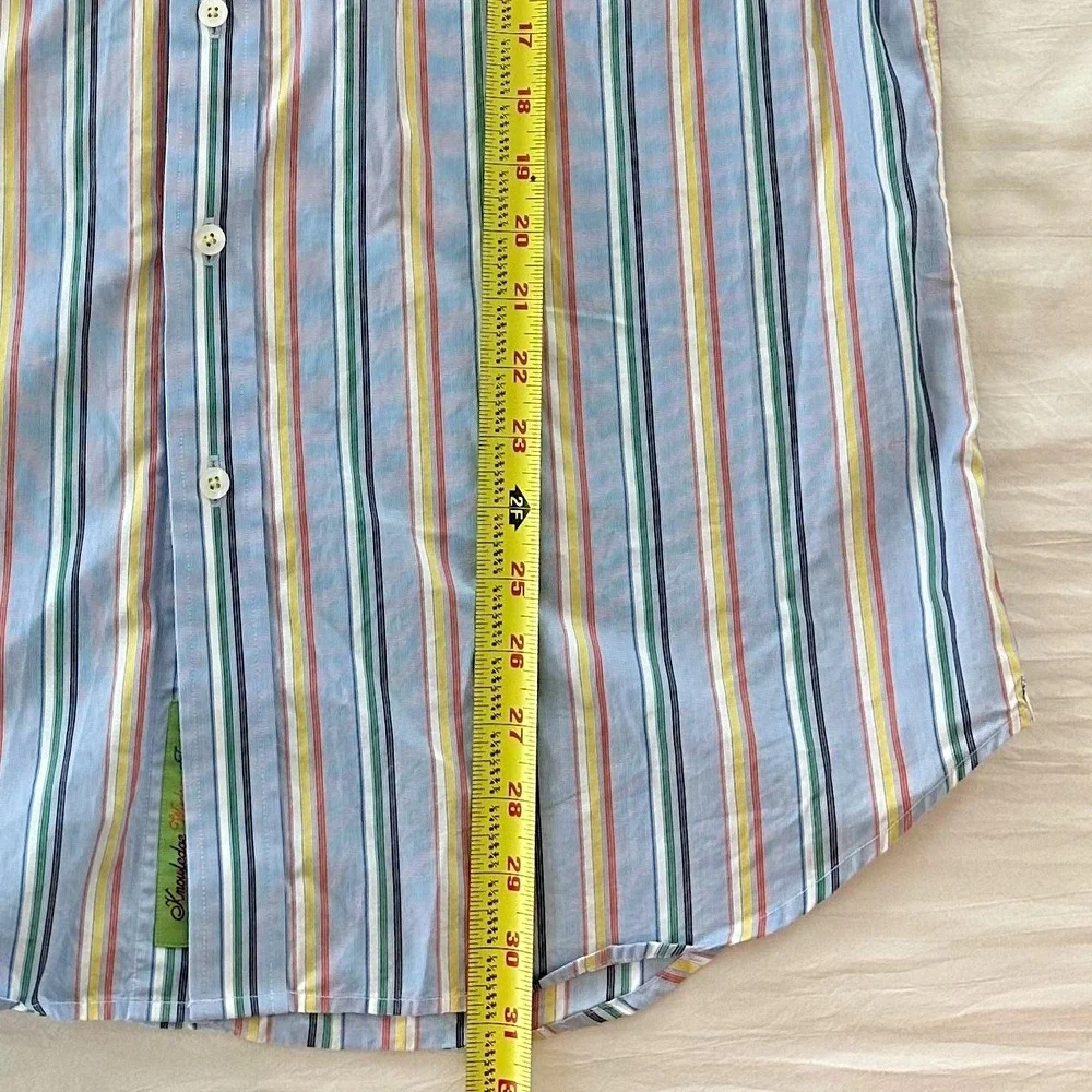 Robert Graham Mens XL Shirt Long Sleeve‎ Flip Cuff  Striped Multicolor Cotton - Picture 10 of 10